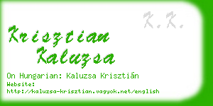 krisztian kaluzsa business card